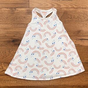 Cat & Jack Girls Sleeveless Racerback Dress - Raimbows Stars - Size XS (4/5)